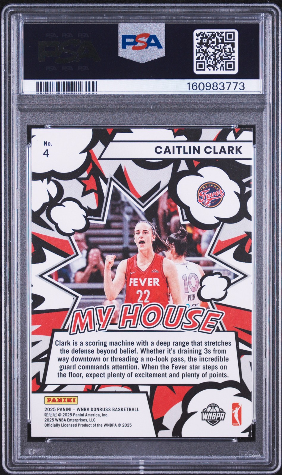 2025 PANINI DONRUSS WNBA MY HOUSE #4 CAITLIN CLARK PSA 8 view 2