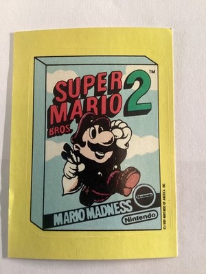 1989 Topps Nintendo Super Mario Bros 2 Madness Sticker Trading Card #1 bros tip
