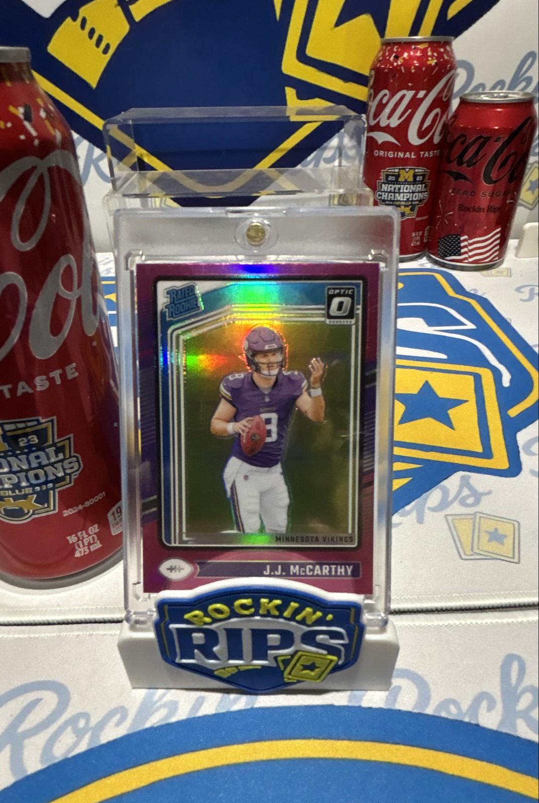 2024 Panini Donruss Optic - Rated Rookie J.J. McCarthy #235 Pink Prizm (RC)