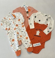 New Baby Boy Clothes 3 Months My First Halloween Lot Footed Pajamas Bundle Ghost