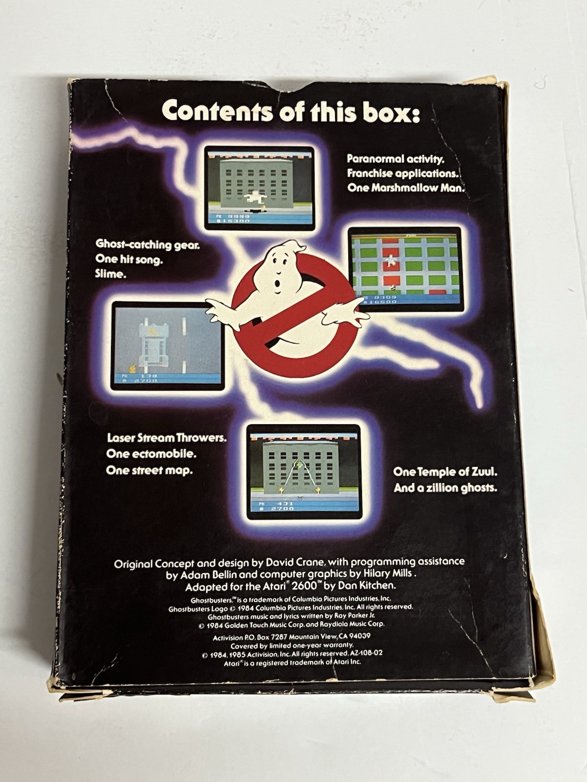 Ghostbusters Atari 2600 W/Box & Manual Big Box Activision 1985 UNTESTED