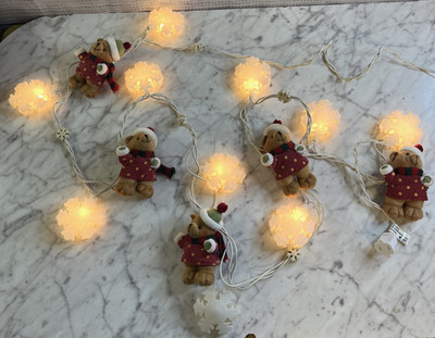 Avon Holiday Bear Light string Snowflake Vintage 2005 Topwell 128in String Light