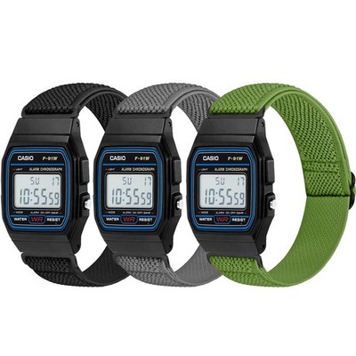 3 Pack Elastic Band Compatible with Casio F-91W/F-84/F-94/F-105/F-108/AE-1200...