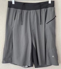 LULULEMON T.H.E. Linerless Shorts Gray Black Key Fob Men's M Shorts