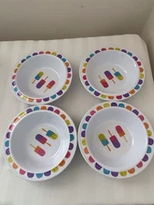 Tommy Bahama  Set Of 4 Ice Cream Bowls 6.5 " Melamine