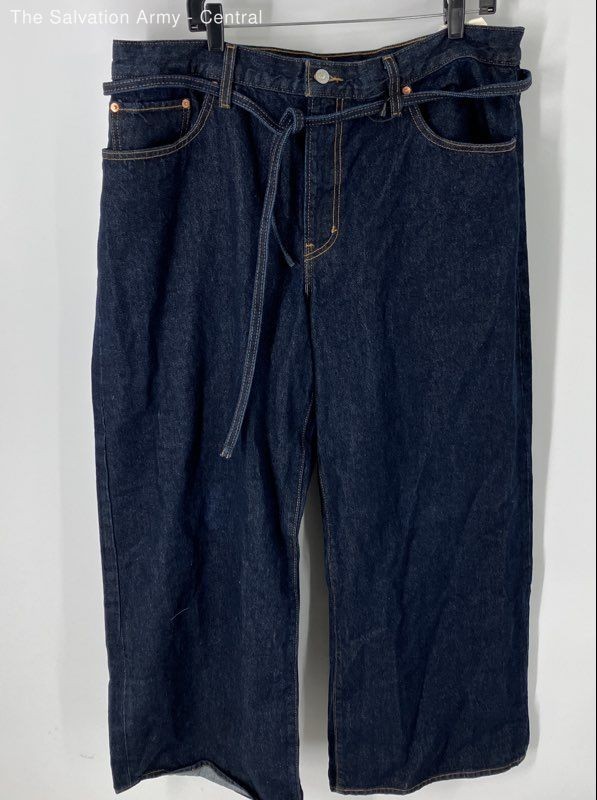 Levi's Premium Womens XL Blue Denim Dark Wash Straight Leg Jeans Size 34