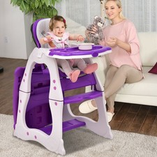 3 in 1 Baby High Chair Convertible Play Table Seat Booster Toddler Baby Tray