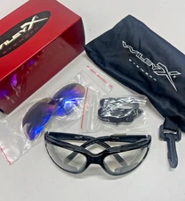 NOS Pre 2005 Wiley-X XL-1 Safety Shooting Glasses - Blue Linar & Clear Lenses