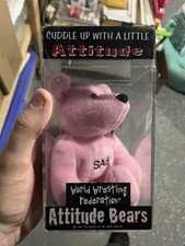 WWF Attitude Bears Sable Plush Beanie Bear Vintage Beanie