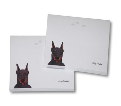 Doberman Pinscher Sticky Notes Notepad - Black - 100 Sheets