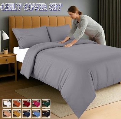Luxury Microfiber Duvet Cover Set Soft 3PCS Bedding Quilt Cover for Kids & Adult