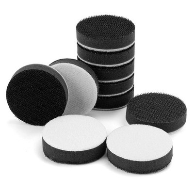 POLIWELL 10 Pack 2 Inch (50mm) Foam Interface Pad, Hook and 2 inch, Black 