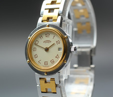 【NEAR MINT】 Vintage HERMES Clipper 24mm Women's Quartz Watch From Japan...