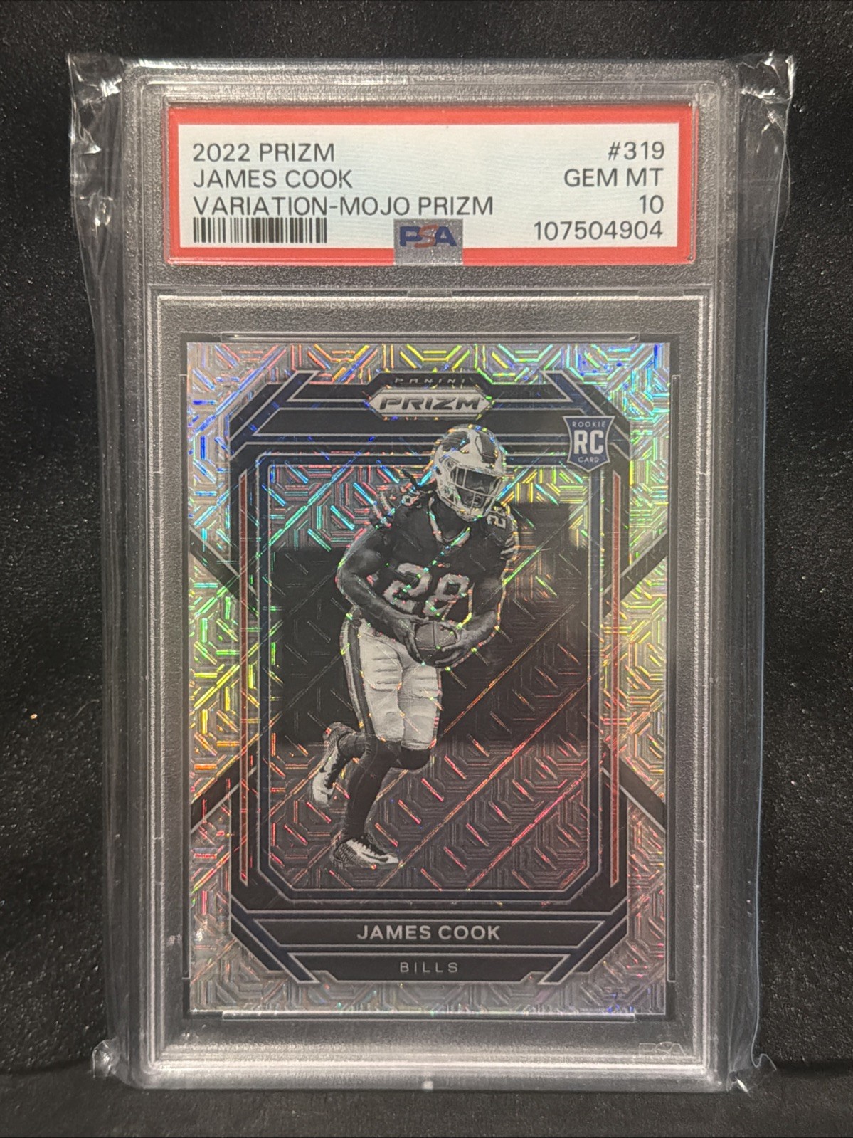 2022 Prizm James Cook Variation Mojo Prizm /25 Rookie Card #319 PSA 10