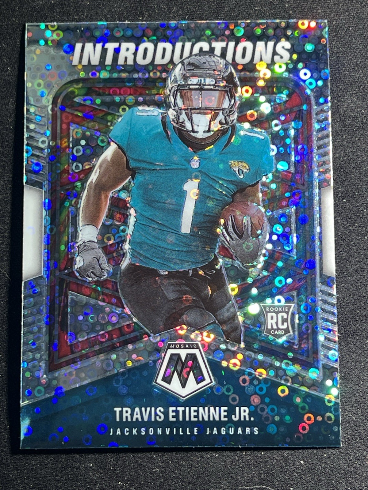 Travis Etienne 2021 Panini Mosaic RC Silver No Huddle Prizm Introductions #I-10