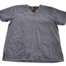 Carhartt Scrub Shirt Mens Medium Blue Grey Medical Workwear Utility Healthcare