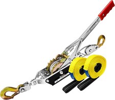 Come along winch ratchet tool 2 ton capacity with lifting straps