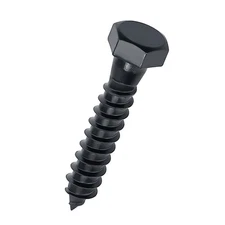 3/8 x 2-1/2 Inch Black Hex Head Lag Screws, 304 Stainless Steel Bolt, 10PCS