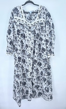 Only Necessities Size 2X Black White Rose Floral Nightgown Ribbon Eyelet Trim