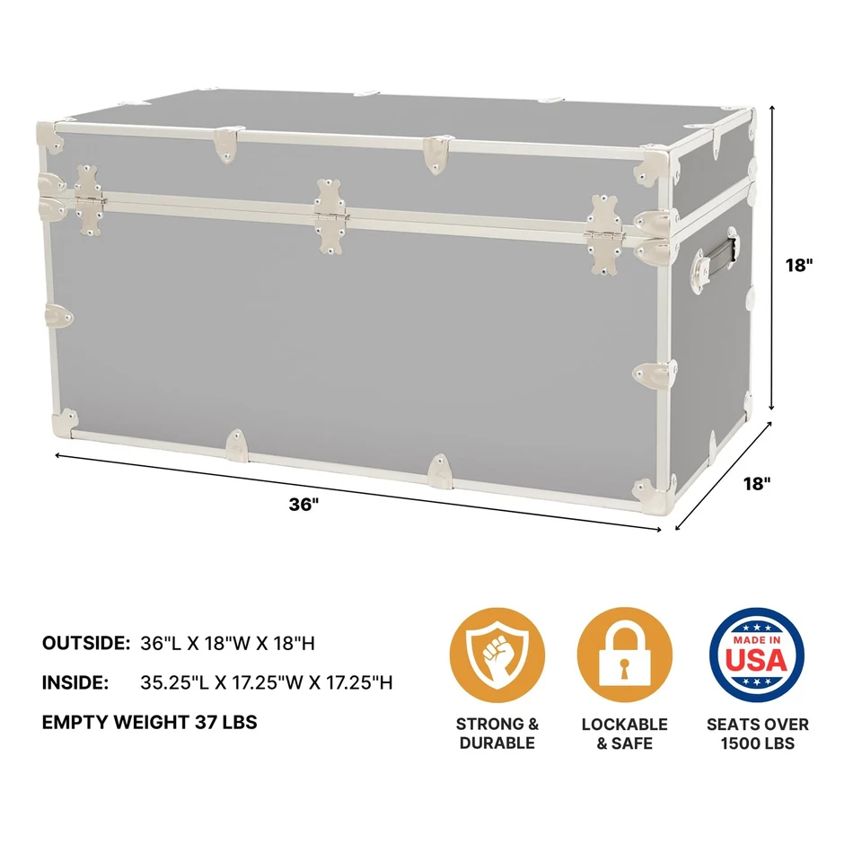 Baúl XXL de vinilo en relieve de cuero, cofre universitario, almacenamiento en el hogar, asiento de dormitorio, local... Foto 2 de 4