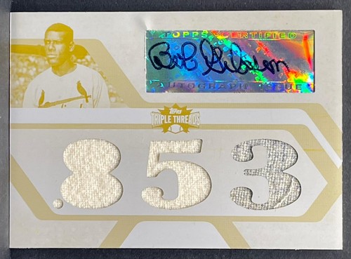 2008 Topps Triple Threads Bob Gibson Jersey WHITE WHALE Printing Plate AUTO 1/1
