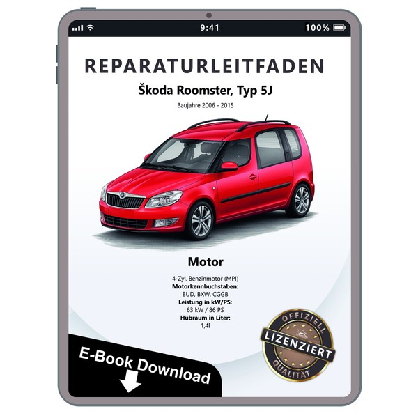 Skoda Roomster 2006-2015 4-Zyl. Benzinmotor MPI 86 PS Reparaturhandbuch Download-image