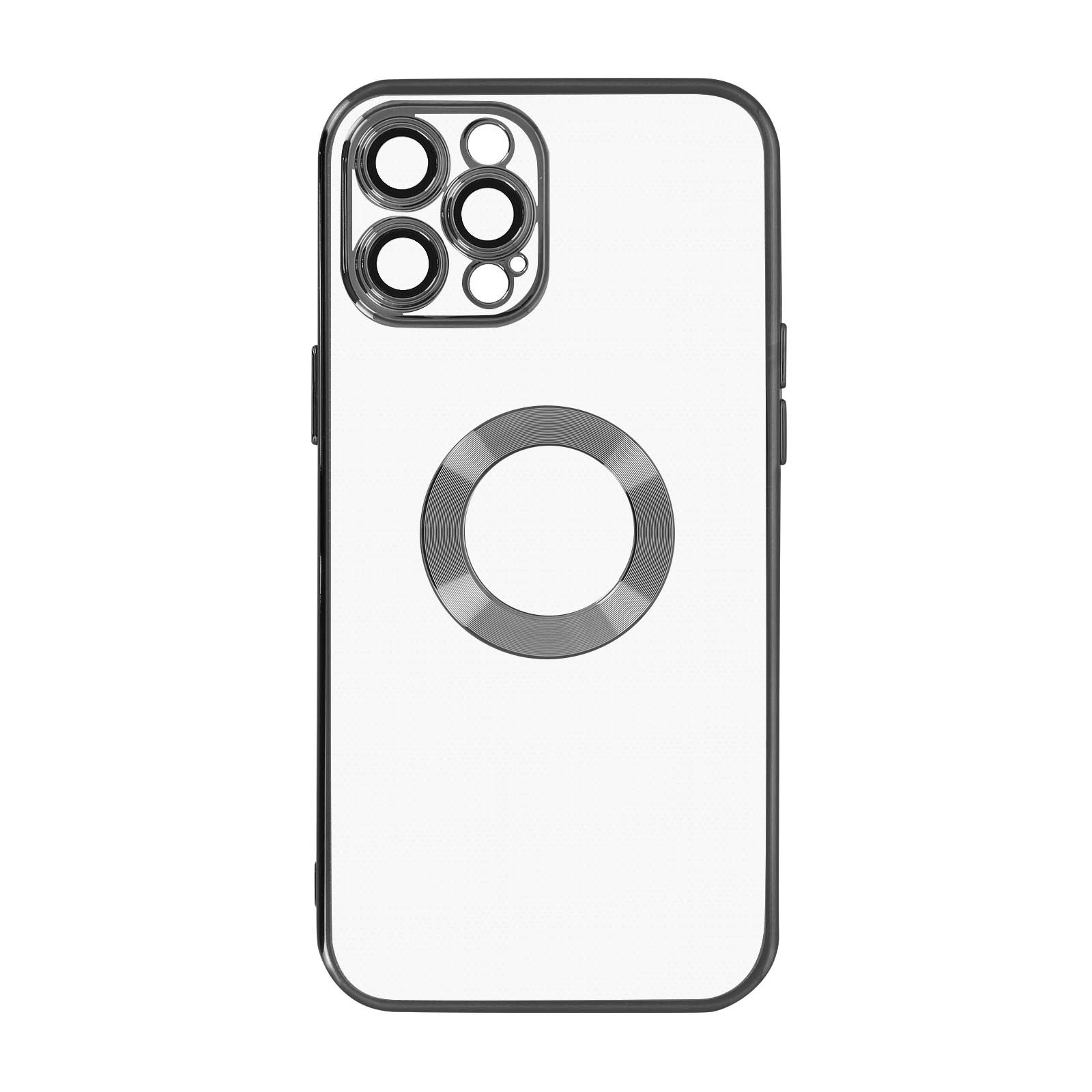 Coque silicone iPhone 12 Pro évite les rayures avec son dos transparent chrome noir