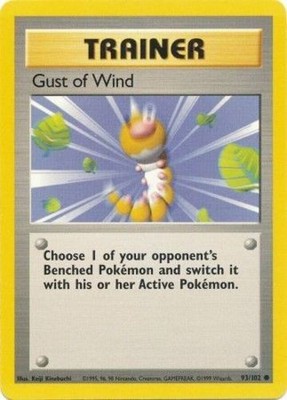 Gust of Wind - 93/102 - Common - Unlimited Edition (Hp) Base Set - Trainer Pokém