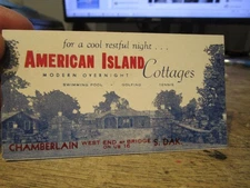 American Island Cottages Motel Chamberlain South Dakota Pool Golf Tennis Card