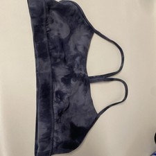 Lululemon Flow Y Bra Nulu Light Support A-C Sports Bra Gray  Black Tie Dye 8