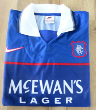 RARE BNWT RANGERS 1997/98 OFFICIAL SIZE MEDIUM MEN'S HOME FOOTBALL SHIRT.