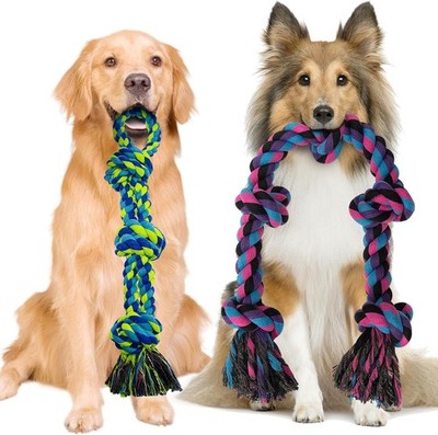 Heavy Duty Dog Rope Toys for Aggressive Chewers - 2 Pack Indestructible Tug of W