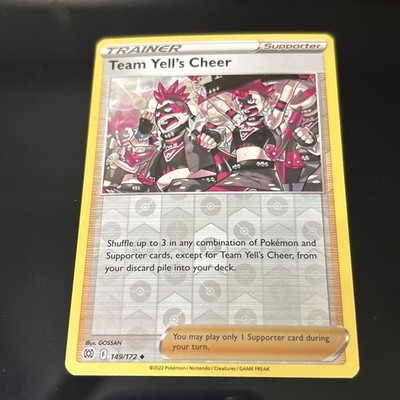 TEAM YELL'S CHEER 149/172 BRILLIANT STARS POKEMON (REVERSE HOLO, NM)