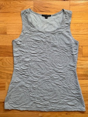 Marina Luna Gray Textured Tank Top, Size M, Casual or Professional Wear