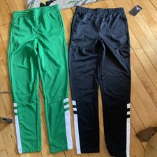 2 Southpole Boys Jogger Pants Sweatpants Pockets Elastic Waist black/green 10/12