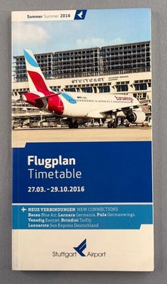 Stuttgart Airport Timetable Summer 2016 STR Airline Schedule Flugplan Flughafen