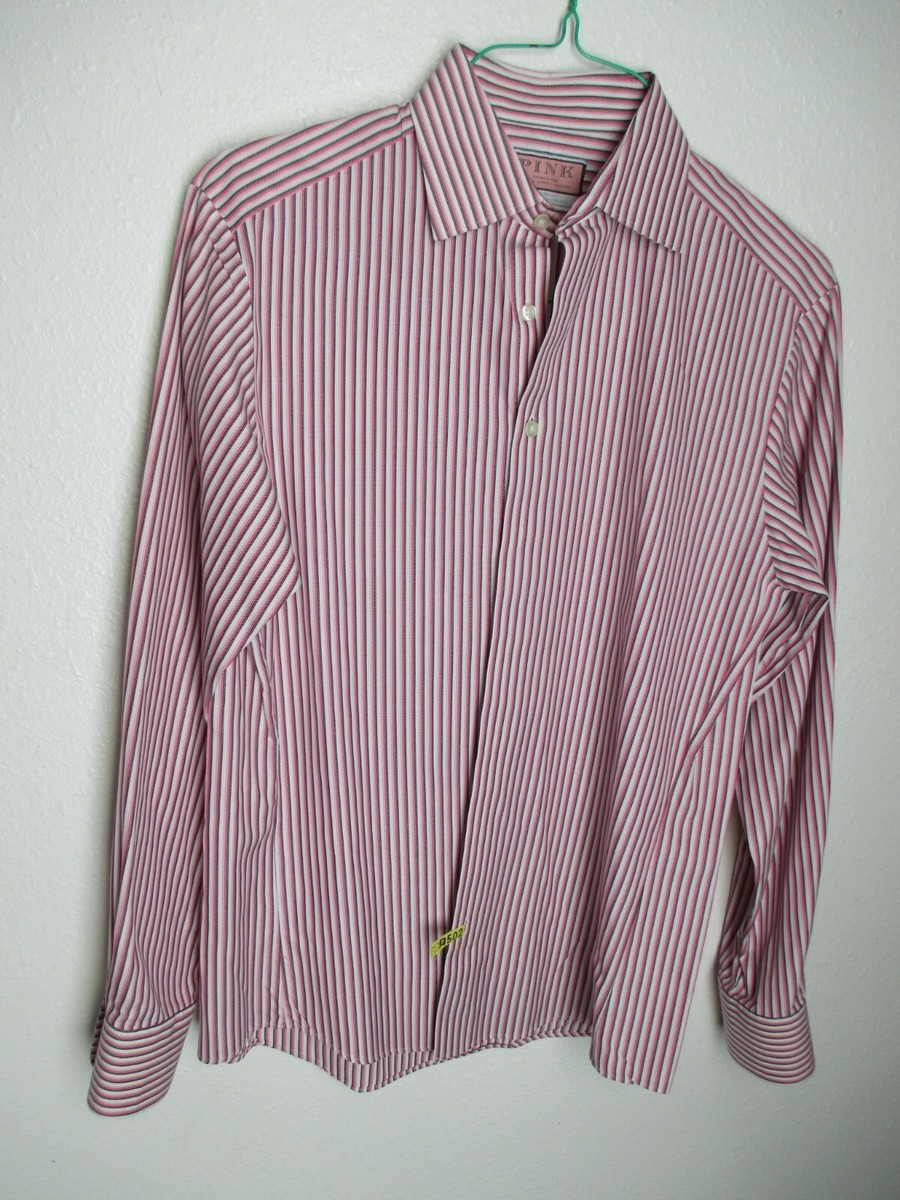 strapless open back dress Womens Classic Oxford Shirt in Pink Stripe