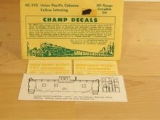 Champ Decals HO HC-195 Union Pacific Caboose