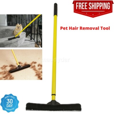 Sweepa Rubber Broom Evriholder FURemover Cat Dog Pet Hair Dust Carpet Rake New