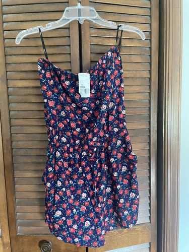 Forever 21 (XXI) junger trägerloser Damen-Strampler mit Blumenmuster und Taschen - Größe M