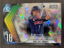2022 Bowman Chrome Nolan Jones Scouts Top 100 Atomic Refractor BTP18 serial /150