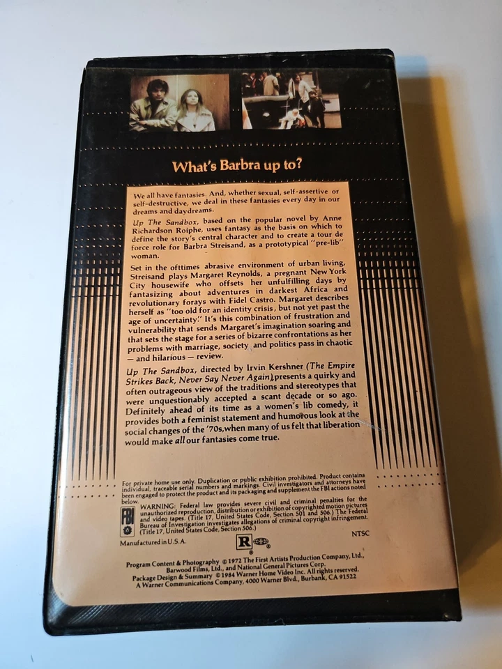 Up The Sandbox Barbra Streisand    David Selby VHS 1984 Warner Clamshell  Foto 2 de 3