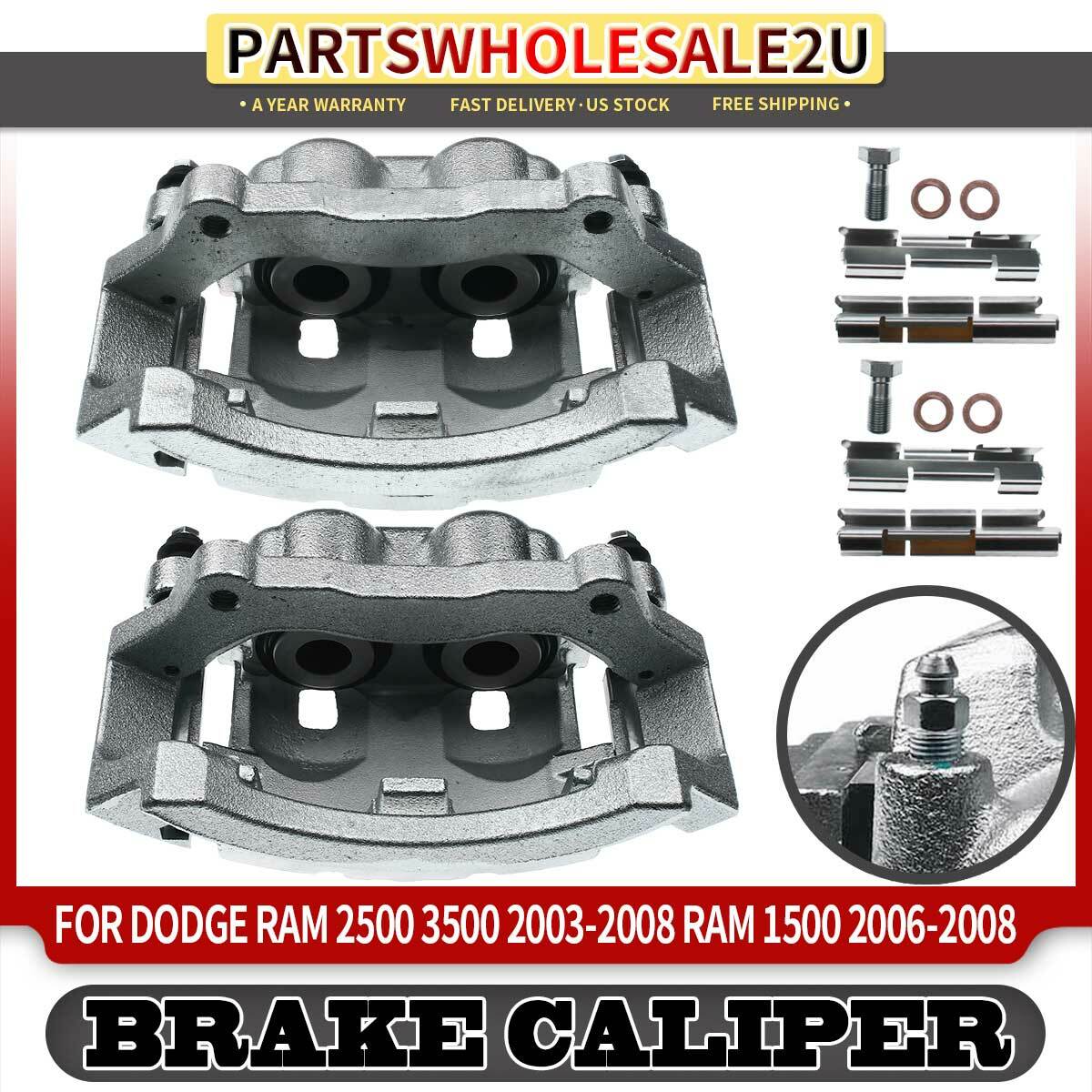 2x Rear Brake Calipers With Brackets For Dodge Ram 2500 3500 2009-2018 Left & Right