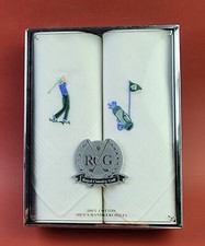 Royal Country Golf 100 Cotton Handkerchiefs Embroidered Golfer  Golf Clubs