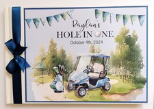 Personalised Hole in One birthday guest book, golf birthday guest book, gift