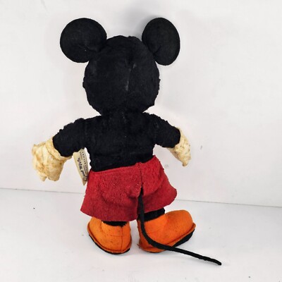 Vintage Gund Disney Mickey Mouse Plush Stuffed Animal 1940s READ