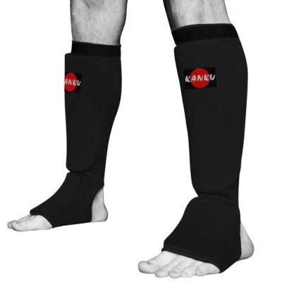 KANKU New Karate, MMA Shin instep Protector Elastic Cloth Pad Sparring Gear