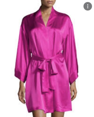 Kristine Tyler intimates New York Paris Silk Short Robe Hot Pink