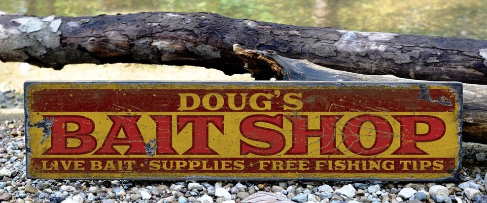 Custom Bait Shop Lake House Sign - Rustic Hand Made Vintage Wooden - Image 2 of 2