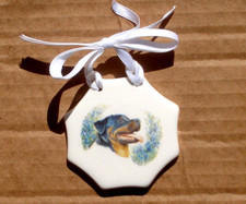Rottweiler Dog Rottie Ceramic Tile Ornament Octagon Wall Decor 2.5" New